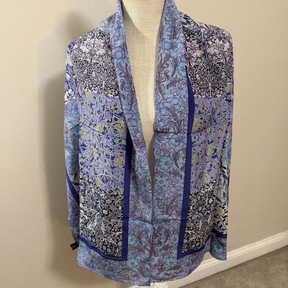 The MET Metroplitan Museumnof Art 100% Silk Scarf William Morris 64x18"